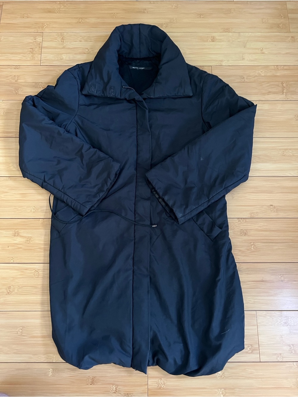 Vintage Martine Sitbon Long Padded Coat Navy Blue Size FR 38 US 6 S Archive 90s